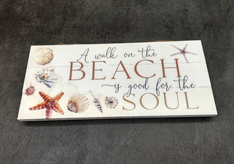 Beach Sign A Walk On The Beach Painted Wood (1 sign approx. 10 inches long) Friendly Walk On The Beach Sign for coastal home decoration!