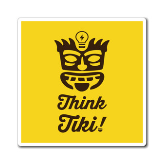 Think Tiki Mask Square Magnet (Indoor Vinyl Beach Magnet By Seashell Mart And Emporium) - 3 sizes