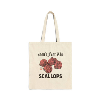 Don't Fear The Scallops Canvas Tote (Natural Cotton Canvas Tote Bag by Seashell Mart & Emporium)