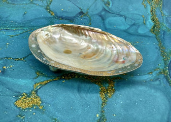 Silver Plated Footed Cabebe Clam Seashell Dish (1 shell dish approx. 7+ inches) B GRADE Adorable shell dish special for any coastal home!