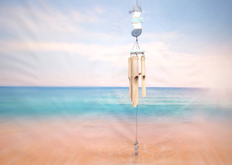 Hanging Bamboo Seahorse Windchime (1 Chime approx. 34 x 3.5 inches) Blue Seahorse bamboo windchime bringing beachside charm to any home! Copyright 2025 SeaShellSupply.com.