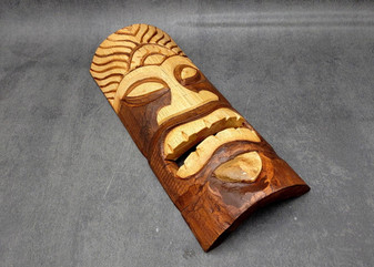 Large Unpainted Wooden Tropical Tiki Mask with Sun Crown (1 mask approx. 12 inches tall) Natural Unfinished Tiki Mask hanging wall decor!