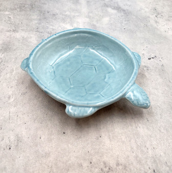 Sky Blue Sea Turtle Ceramic Dish (1 bowl approx. 5.25+ inches) Light Blue Sea Turtle Dish for trinkets jewelry & beach home decoration! Copyright 2025 SeaShellSupply.com.