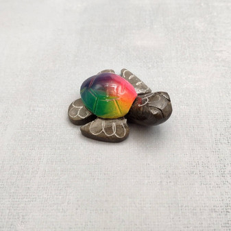 Painted Marble Stone Grey Sea Turtle (1 stone figure approx. 2+ inches) Carved Colorful Turtle Figurine for collecting & coastal home decor! 2025 SeaShellSupply.com.