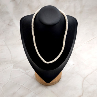 White Puka Style Heishi Seashell Necklace (1 necklace approx. 18 inches x 4+ mm) White Heishi Shell Necklace for the beach pool or party!