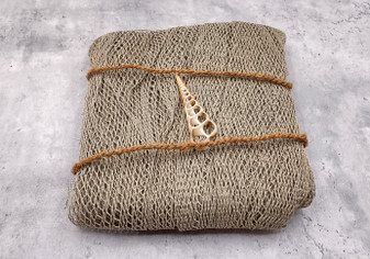 Decorative Fish Net Brown Olive Green Woven (1 net approx. 4x9 feet) Recycled Fishing Net for ocean art crafts & nautical themed parties! Copyright 2026 SeaShellSupply.com.