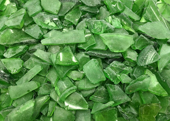 Beach Sea Glass Rough Dark Green Medium Tumbled (approx. 1 kilogram 0.5-1+ inches) Man made frosted sea glass fragments Copyright 2025 seashellsupply.com