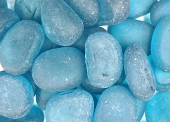 Beach Sea Glass Rounded Turquoise Tumbled Pebbles (approx. 10 pounds 1+ inch) Copyright 2025 SeaglassSupply.com