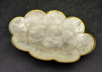 Gold Edged Oval Capiz Shell Dish (One shell dish approx. 8 inches) Copyright SeaShellSupply.com
