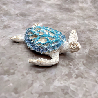 White Sea Turtle Blue Coral Shell Figurine (1 figure approx. 4+ inches) Rough White Blue Sea Turtle Statuette for decor gifts & collecting! White Sea Turtle Blue Coral Shell Figurine (1 figure approx. 4+ inches) Rough White Blue Sea Turtle Statuette for decor gifts & collecting!