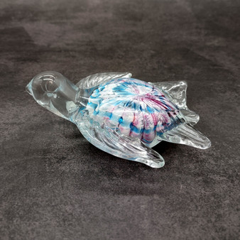 Pink Blue Sea Turtle Glass Figurine Swirl (1 turtle approx. 4+ inches long) Colorful Pink Blue Glass Sea Turtle for gifts & coastal décor! Pink Blue Sea Turtle Glass Figurine Swirl (1 turtle approx. 4+ inches long) Colorful Pink Blue Glass Sea Turtle for gifts & coastal décor!