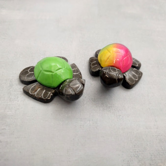 Painted Marble Stone Grey Sea Turtles (set of 2 stone figure approx. 2+ inches) Carved Colorful Turtle Figurines for collecting & decor! Painted Marble Stone Grey Sea Turtles (set of 2 stone figure approx. 2+ inches) Carved Colorful Turtle Figurines for collecting & decor!