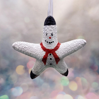 Jungle Starfish Snowman Jungle Starfish Ornament (1 seastar approx. 6+ inches) Real Festive Starfish Xmas Hanging Ornament! Copyright 2025 SeaShellSupply.com