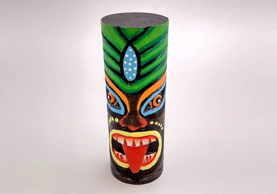 Tropical Tiki Face Totem Painted Palm (1 pole approx. 6 inches tall) Painted Tiki Face Totem Pole for colorful island home decor!
