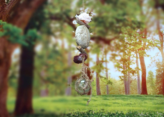 Hanging Nautical Garland Clear Glass Float Seashells (1 Garland approx. 18 x 5 inches) Glass Float Shells Mobile for coastal home decor! Copyright 2025 SeaShellSupply.com.