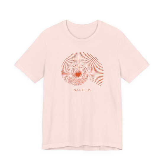 Red Nautilus Line Art Tee Unisex Nautilus Shirt (Nautilus Shell Shirt, Seashell Lover Gift, Beach Vibes T-Shirt, Coastal Tee) - 5 Colors