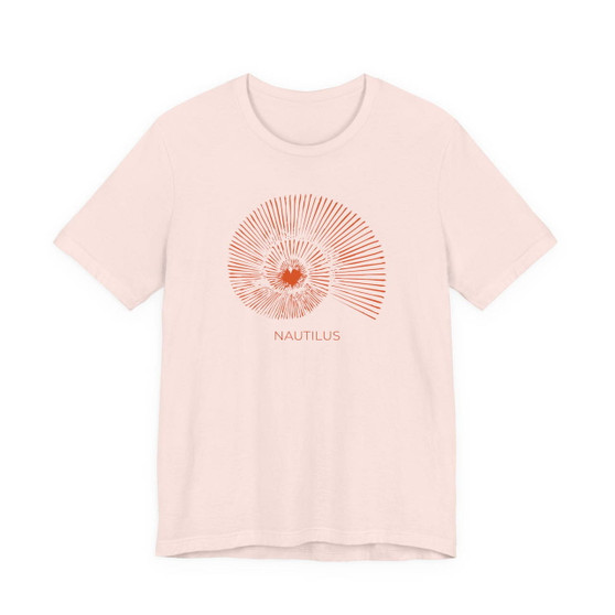 Red Nautilus Line Art Tee Unisex Nautilus Shirt (Nautilus Shell Shirt, Seashell Lover Gift, Beach Vibes T-Shirt, Coastal Tee) - 5 Colors