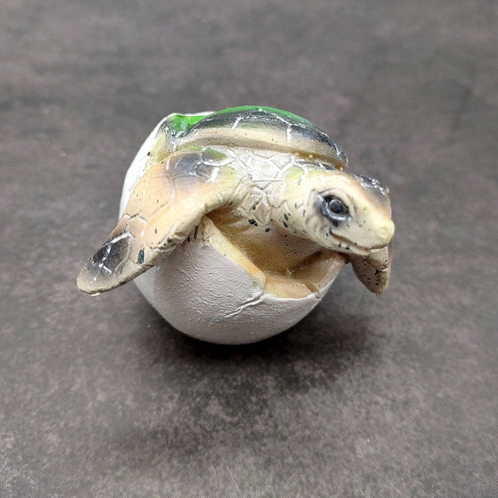 Sea Turtle Egg Hatchling Green Shell (1 sea turtle approx. 2+ inches) Green Painted Resin Baby Sea Turtle Egg for coastal home décor!
