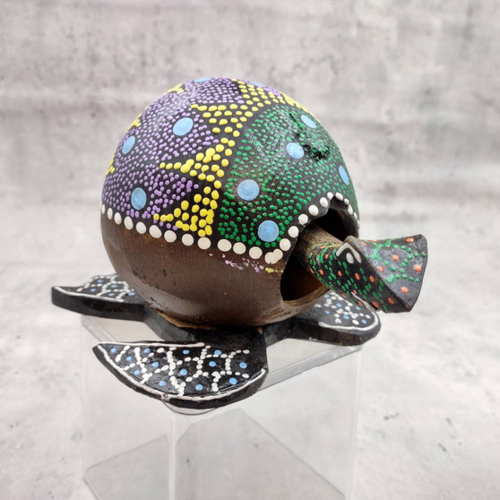 Painted Coconut Sea Turtle Bobblehead Handmade Purple Dot (1 sea turtle approx. 6.5 inches) Painted Coconut Sea Turtle for home décor! Copyright 2025 SeaShellSupply.com.\n