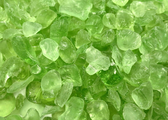 Beach Glass - Crushed & Tumbled Small Light Green Pebbles - (approx. 1 Kilogram/2.2 lbs. .25-1 inches). Multiple different colored crushed pebbles in a pile. Copyright 2025 SeaShellSupply.com.