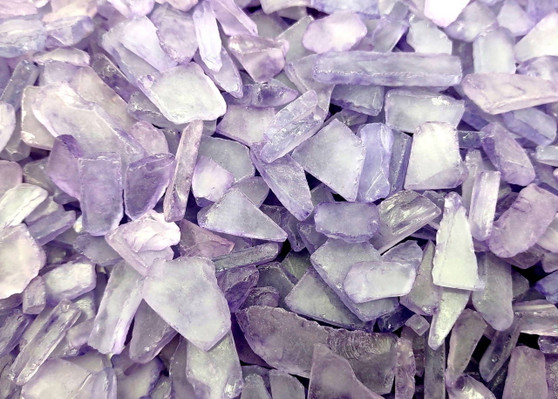 Beach Sea Glass Rough Lavender Medium (approx. 10 pounds 0.5-1+ inches) Man made tumbled rough sea glass fragments. Copyright 2025 Seashellsupply.com