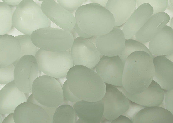 Beach Sea Glass Rounded White Frosted Tumbled Pebbles (approx. 10 pounds 1+ inch) Copyright 2025 SeashellSupply.com
