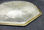 Gold Edged Octagon Capiz Shell Dish (1 shell dish approx. 6.5 inches) Gold Accent Capiz Shell Dish for any vintage retro coastal home!