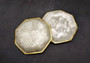 Gold Edged Octagon Capiz Shell Dish (1 shell dish approx. 8 inches) Gold Accent Capiz Shell Dish for any vintage retro coastal home!