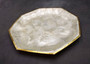 Gold Edged Octagon Capiz Shell Dish (1 shell dish approx. 9.5 inches) Gold Accent Capiz Shell Dish for any vintage retro coastal home!