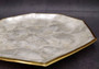 Gold Edged Octagon Capiz Shell Dish (1 shell dish approx. 9.5 inches) Gold Accent Capiz Shell Dish for any vintage retro coastal home!