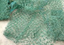 Green Blue Fishing Net Recycled Commercial (1 net approx. 4x10+ feet) Sustainable Clean Used Teal Fish Netting for decoration & parties!