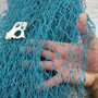Green Blue Fishing Net Recycled Commercial (1 net approx. 4x10+ feet) Sustainable Clean Used Teal Fish Netting for decoration & parties!