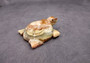 Onyx Turtle Figurine Carved Stone (1 turtle approx. 3 inches long) Colorful Carved Quartz Turtle Figurine for coastal home shelf decor!
