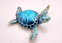 Blue Sea Turtle Figurine Painted Resin (1 turtle approx. 4 inches long) Blue Painted Resin Sea Turtle Figure for coastal home décor!