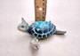 Blue Sea Turtle Figurine Painted Resin (1 turtle approx. 4 inches long) Blue Painted Resin Sea Turtle Figure for coastal home décor!