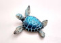 Blue Sea Turtle Figurine Painted Resin (1 turtle approx. 4+ inches long) Blue Painted Resin Sea Turtle Figure for coastal home décor! Copyright 2025 SeaShellSupply.com.