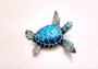 Blue Sea Turtle Figurine Painted Resin (1 turtle approx. 4+ inches long) Blue Painted Resin Sea Turtle Figure for coastal home décor! Copyright 2025 SeaShellSupply.com.