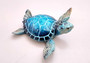 Blue Sea Turtle Figurine Painted Resin (1 turtle approx. 4+ inches long) Blue Painted Resin Sea Turtle Figure for coastal home décor! Copyright 2025 SeaShellSupply.com.