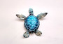 Blue Sea Turtle Figurine Painted Resin (1 turtle approx. 4+ inches long) Blue Painted Resin Sea Turtle Figure for coastal home décor!