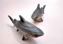 Great White Shark Figurine Wood Grain Resin (1 shark approx. 6+ inch) Brown Blue Wood Grain Shark figure for beach home décor & display!