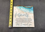 Beach Sign Inspirational Footprints Poem Painted Wood (1 sign approx. 7x7 inches) Sandy Footprints Sign for coastal home wall decoration!