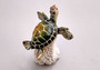 Green Sea Turtle Figurine on Coral Painted Resin (1 turtle approx. 5+ inches) Green Painted Resin Turtle Figure for coastal home décor! Copyright 2025 SeaShellSupply.com.