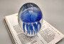 Jellyfish Glass Egg Deep Blue Paperweight Glow In The Dark (1 figurine approx. 4.5 inches tall) Glass Sea Jellies statuettes make great gifts!