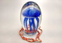 Jellyfish Glass Egg Deep Blue Paperweight Glow In The Dark (1 figurine approx. 4.5 inches tall) Glass Sea Jellies statuettes make great gifts!
