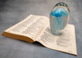 Jellyfish Glass Egg Light Blue Paperweight Glow In The Dark (1 figurine approx. 4.5 inches tall) Large Glass Sea Jellies make great gifts!