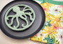 Octopus Trivet Cast Iron Green Weathered Hot Pad (1 trivet approx. 7 inch diameter) Green Metal Octopus Trivet for coastal dining table!