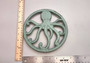Octopus Trivet Cast Iron Green Weathered Hot Pad (1 trivet approx. 7 inch diameter) Green Metal Octopus Trivet for coastal dining table!