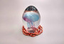 Jellyfish Glass Egg Teal Pink Paperweight Glow In The Dark (One orb approx. 3.5 inches tall) Glass Jellyfish statuette a unique ocean gift!