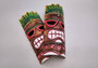 Tropical Tiki Mask Face Large Painted Wood Red Sunglasses (1 mask approx. 12 inches tall) Painted Tiki Mask hanging island home decoration!