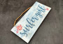 Beach Sign Surfer Girl Weathered Painted Wood (1 sign approx. 10 inches long) Surf Girl Wooden Sign for coastal home wall decoration!